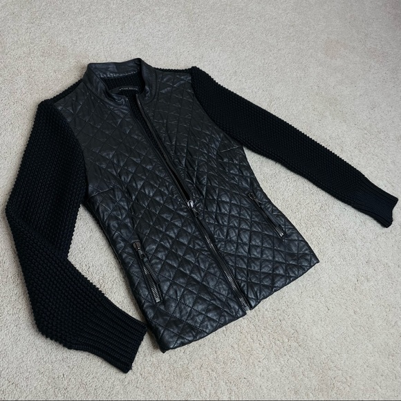 Brian Dales Quilted Genuine Leather and Knitted Jacket - Picture 7 of 17